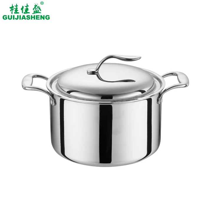 Stainless steel soup stock biryani cooking pot, 304 high quality cookware