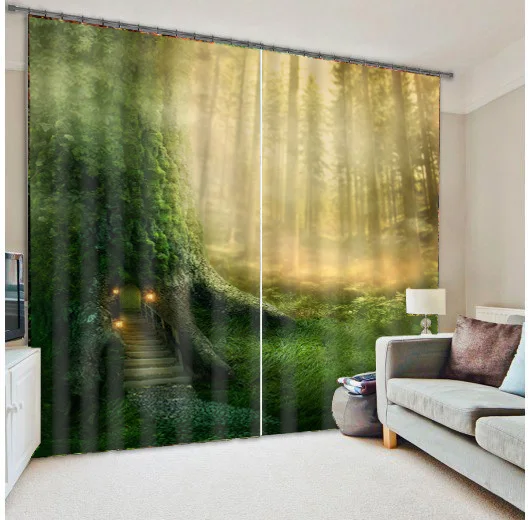 
2017 Hot Selling High Speed The Latest 3D Curtain For Living Room , Shade Curtain With Fantastic Scenery 