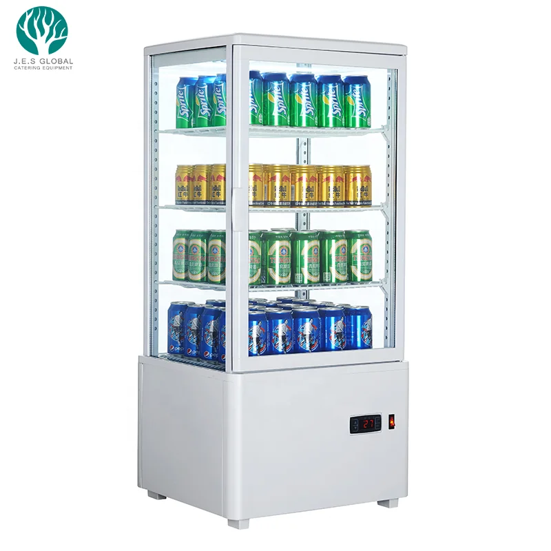 
Commercial Display Cooler Refrigerator Showcase Drink Can Stainless Steel Glass Door Mini Bar Fridge 