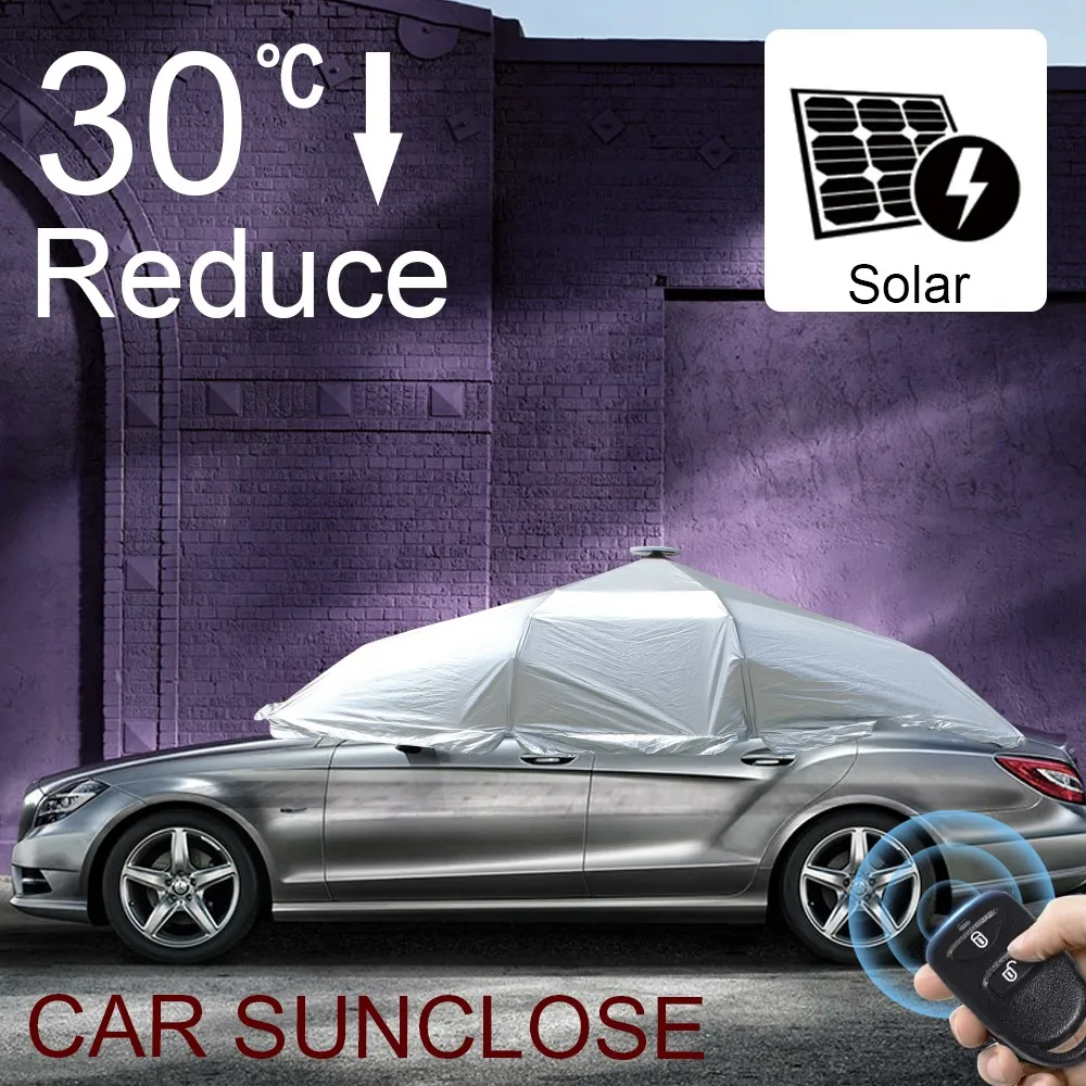 SUNCLOSE Хлопчатобумажная Ткань УФ-защитой Автоматического Дистанционного Управления Складной Автомобиль Крышка