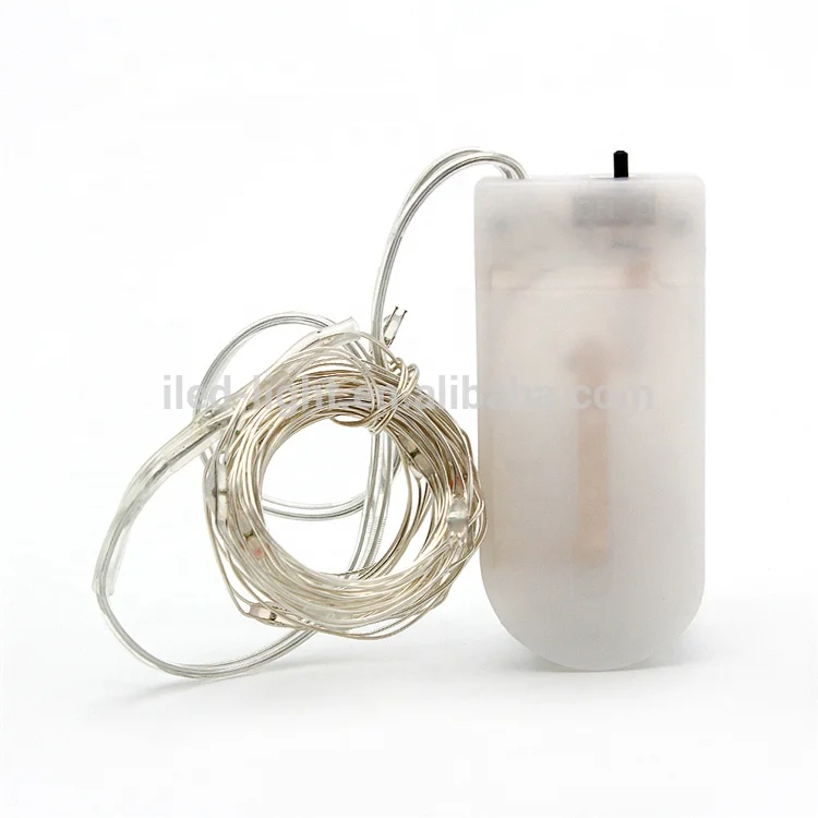 Led mini copper wire string lights button battery operated fairy lights