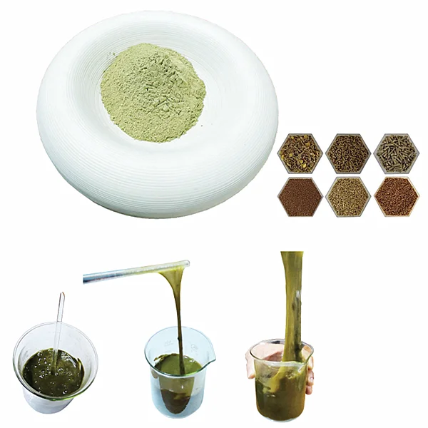 natural algae glue to enhance the stickiness and elasticity of the feed powder