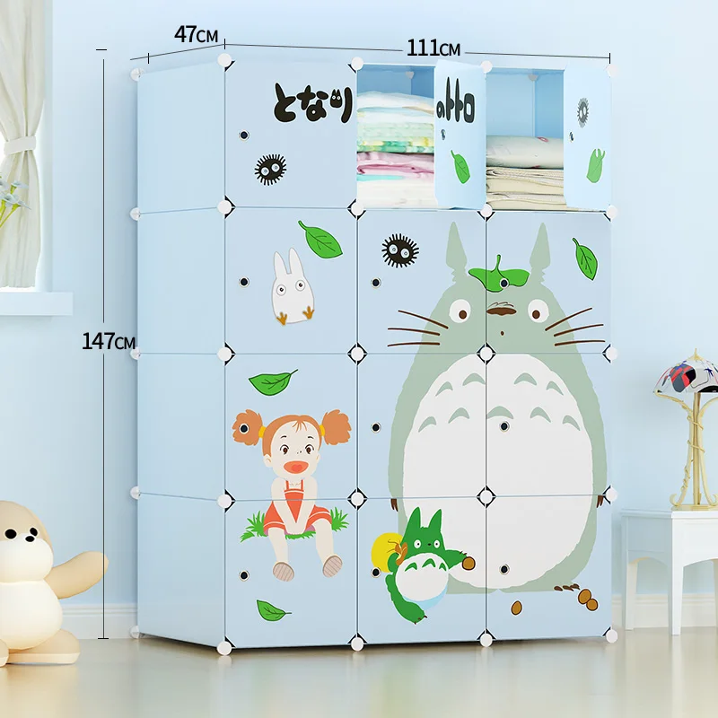 Детский гардероб с мультяшным рисунком «сделай сам», подвесной гардероб для детской одежды, самосборка, простой шкаф для спальни, коробка для хранения