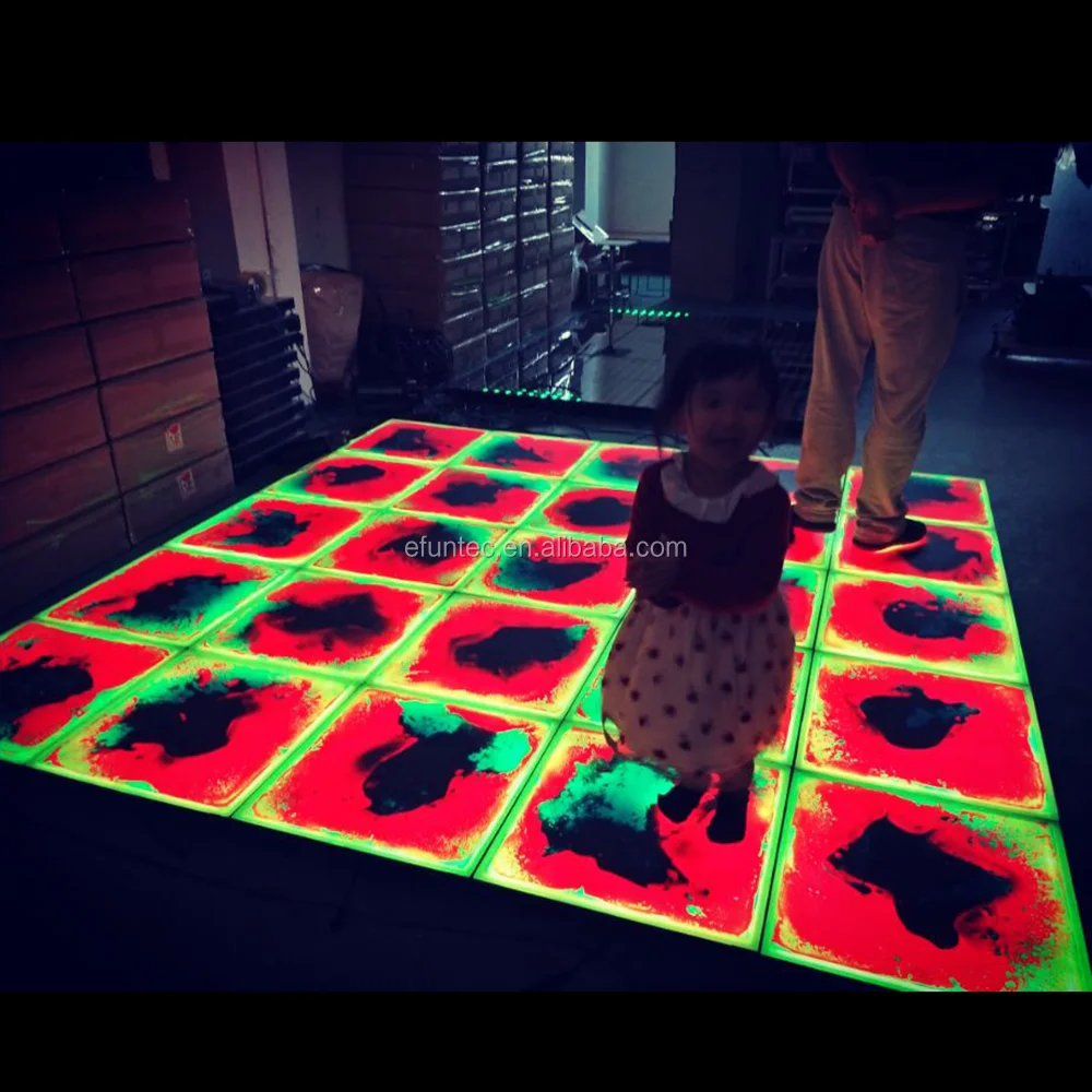
portable rechargeable led liquid motion flooring touch sensitive illuminated led liquid color dance floor 