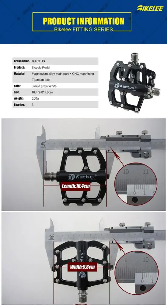KACTUS TECH Titanium Axle Bicycle Pedal Anti-slip Ultralight CNC MTB Bike Pedal Sealed 6 Sealed Bearing Pedals BMX Accessories