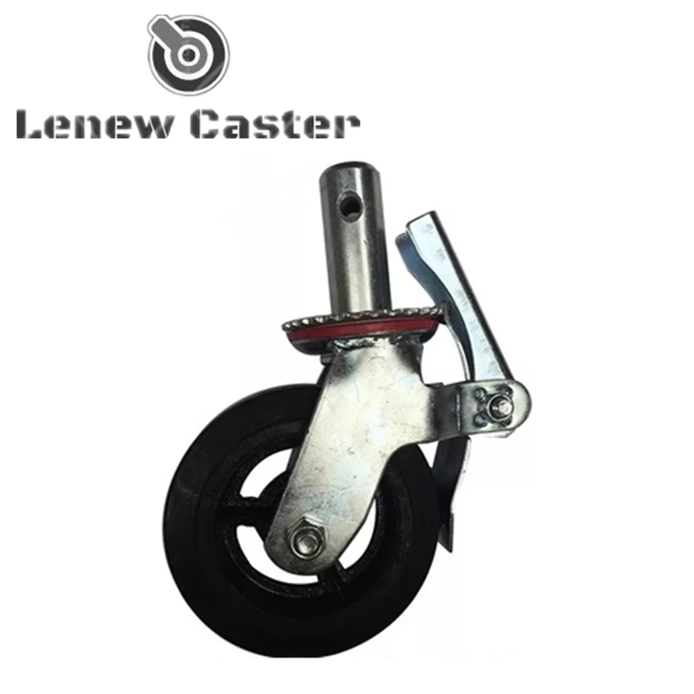 Rubber scaffold caster