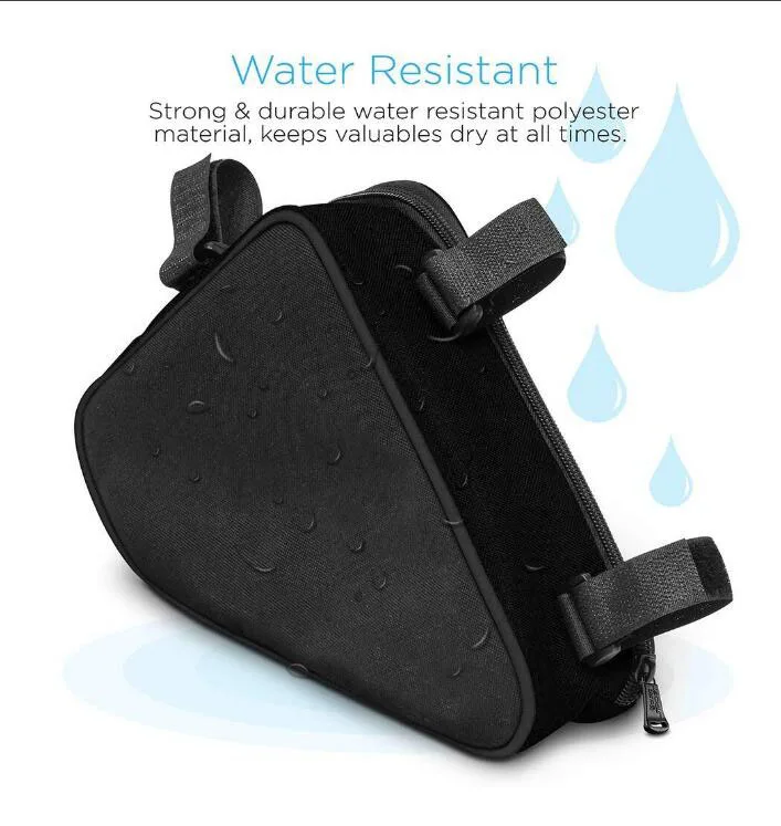 Sport Bicycle Bike Storage Bag Triangle Saddle Frame Strap On Pouch Cycling