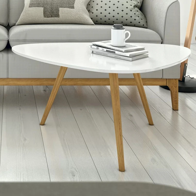 
white triangle smart coffee table set with MDF top 