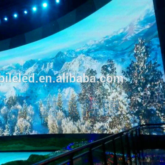 Curve LED screen, indoor LED display board, TV station LED screen