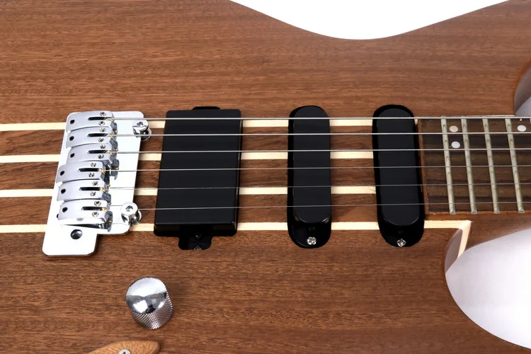 Wholesale 24 Fret Neck Through Body Solid Mahogany Wood  ST Style Electric Guitar