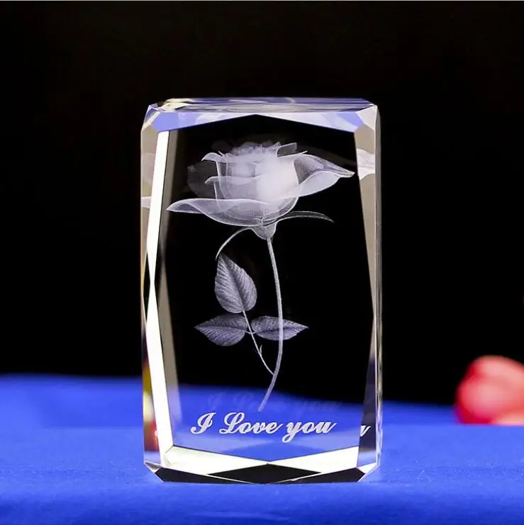 Best Selling 3d laser etched glass cube 3d crystal cubes Engraved Crystal Cube For Valentines Business Gifts