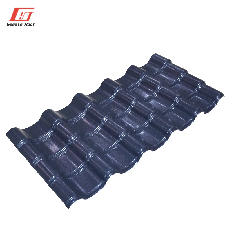 China supplier sheets synthetic raffia rubber roof shingles resin roof tile pvc trapezoid ASA synthetic classical resin tile