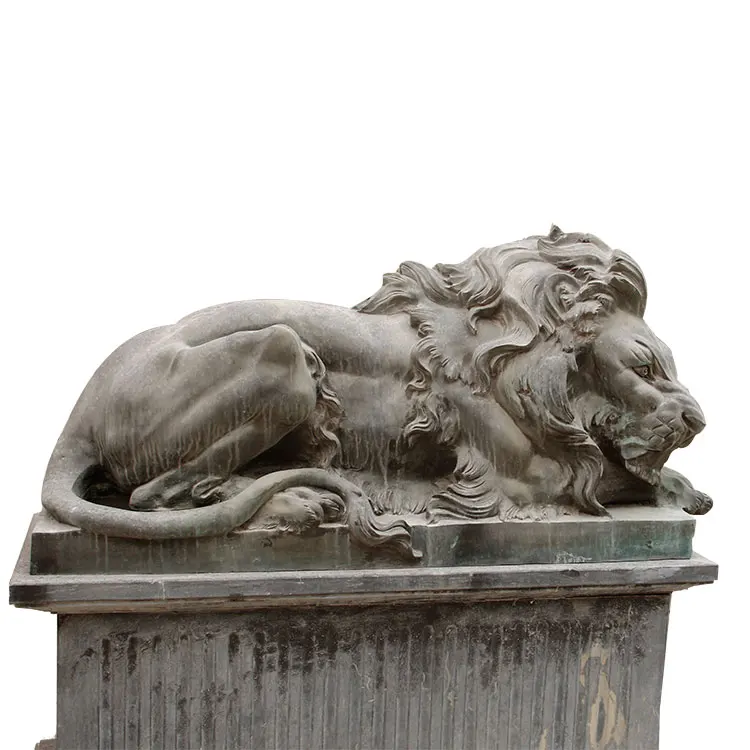 Granite hand carved garden decoration lions statue for sale