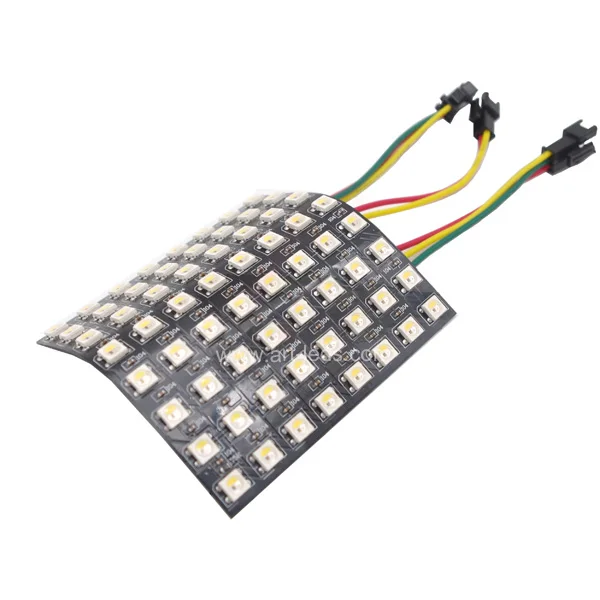 
Flexible SK6812 RGBW LED Matrix 8x8 - 64 RGBW LED Pixels 