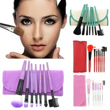 7pcs/Set 6 color Foundation Eyeshadow Powder Eyebrow Eyeliner Makeup Brushes Make Up Brush Set Professional Cosmetic Tools Kit