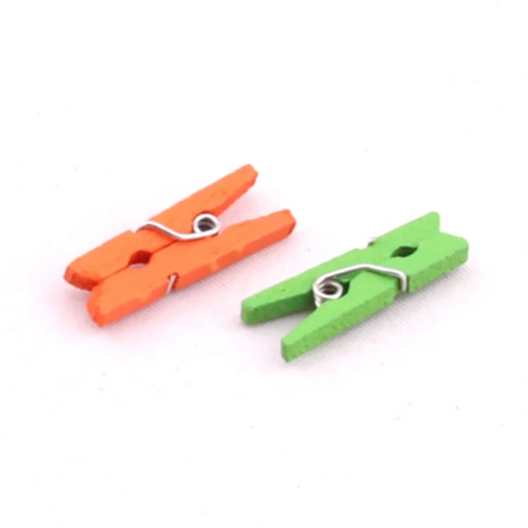 Eco-Friendly Color 2.5 cm Spring Clothespin Wood Clips For Home Decoration