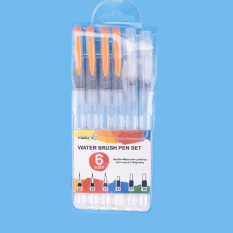 
Professional refillable paint transparent tube coloring fibras punta pincel felt tip brush pen 