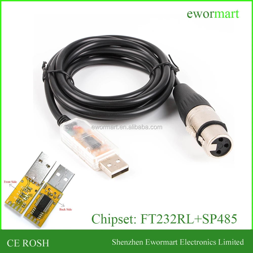 FTDI USB Rs485 XLR Dmx512 Stage Lighting microphone Controller Cable