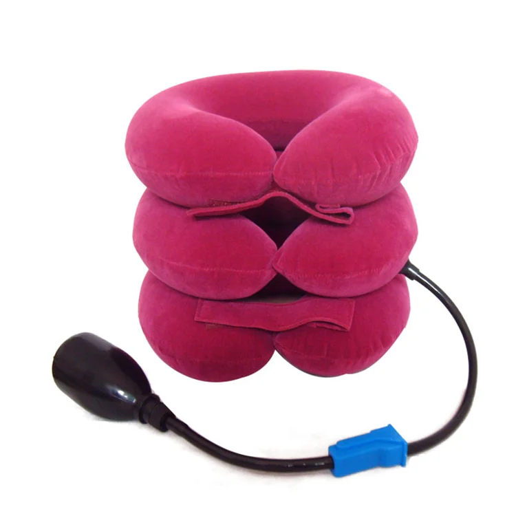 Inflatable medical household full-fleece three-layer cervical traction device neck and neck stretch massage device