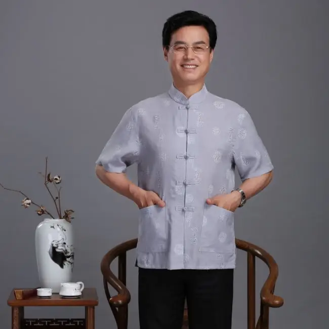 New Style tang suit china embroidery fabric chinese traditional mens clothing gold supplier