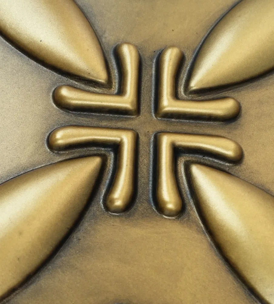 PLB38 Faux tin 3D embossed antique brass decor wall panels