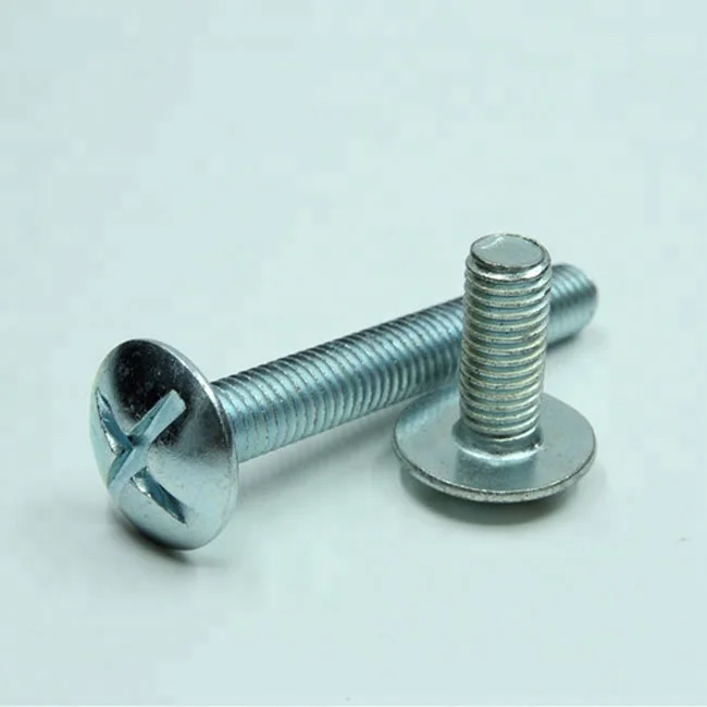 Low Carbon Steel Zinc Plating Slotted Mushroom Head Machine Screws Roofing Bolts