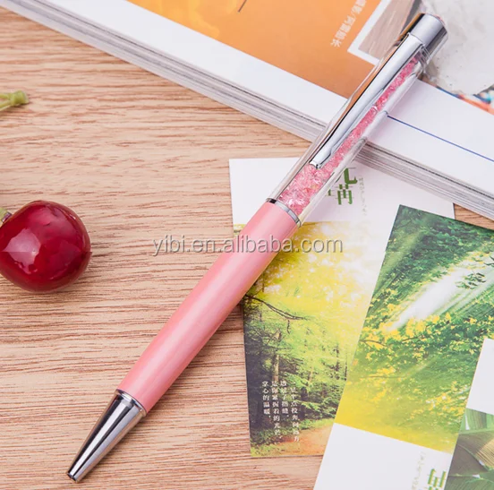C001 Wholesale Metal Bling Filled Pens Gift Promotion With Custom LogoTop Gem Rhinestone Ballpoint Diamond Crystal Pen