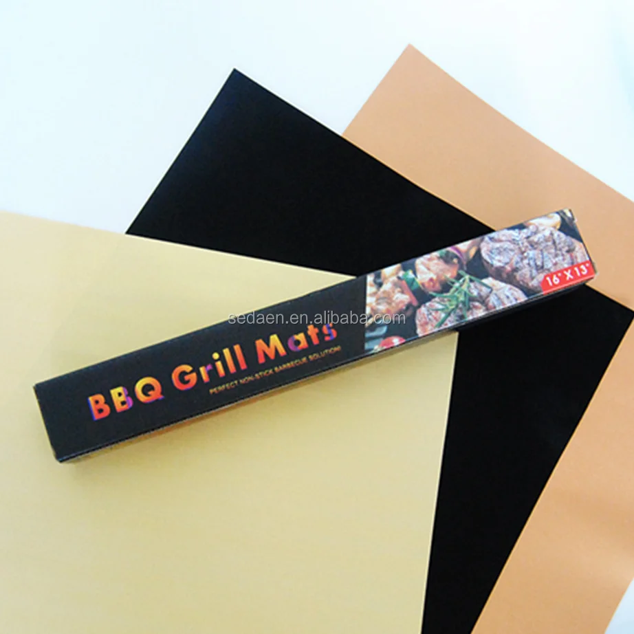 DOUBLE SIZED BBQ GRILL MAT Non-Stick 650 Degree Baking Heavy Duty Reusable Oven Liner PTFE Barbecue Sheets 15.75 x 13 inches