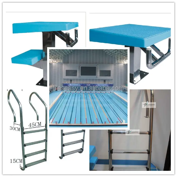 swimming pool platform, ladder accessory