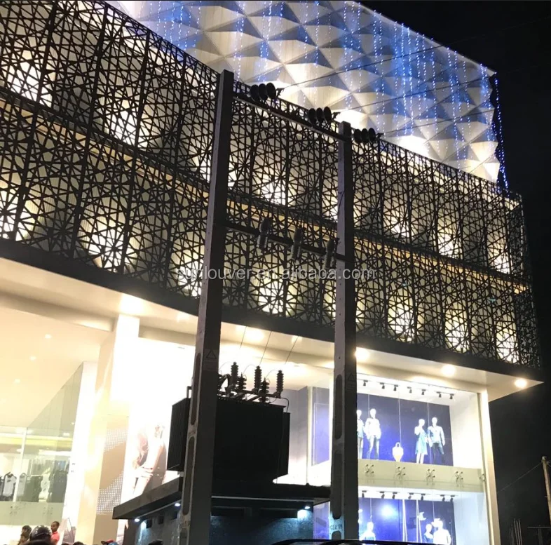 Aluminum perforated Acoustic Custom curtain wall as building