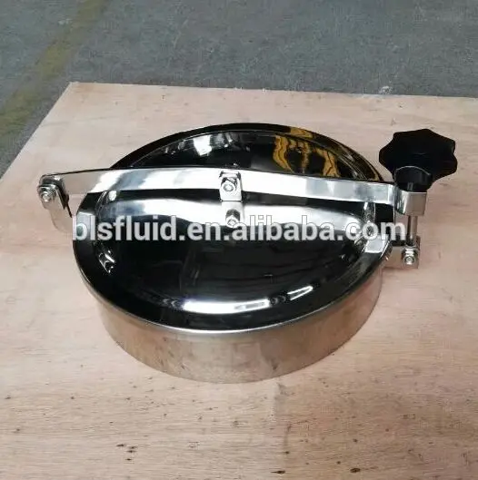 Food Grade Stainless Steel SS304 SS316l Tank Hatch Sanitary 400mm Round Manhole Cover