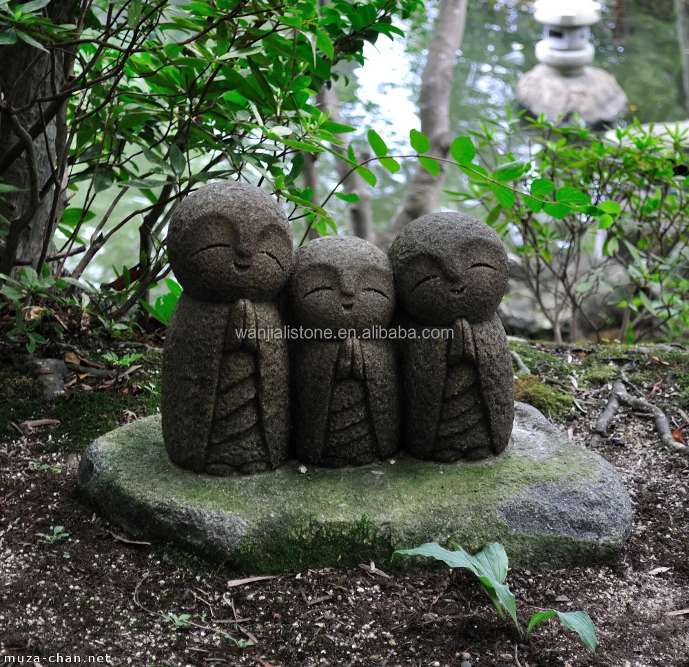 
Japanese Style Granite Little Monks Sculpture Small Cute Smiling Monks Stone Sculpture for outdoor or indoor decoration 