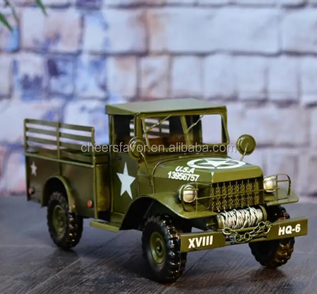 Free Shipping Metal Army Truck Model Home Decoration