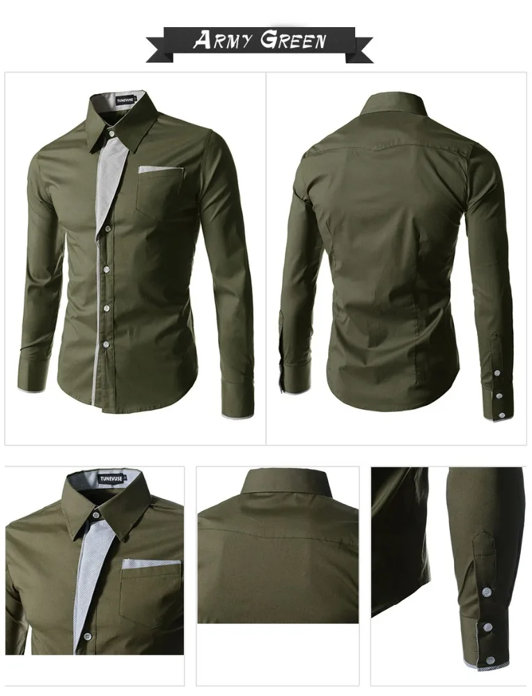 Slim Fit Mens Striped Shirts 2021 Long Sleeve Gray Male Striped Shirts Camisa Social Clothes Chemise Homme Camisas para hombre