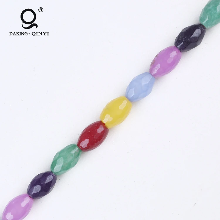 Factory Supply Wholesale Bulk Rice Shape Faceted Agate Stone Beads For Jewelry Making