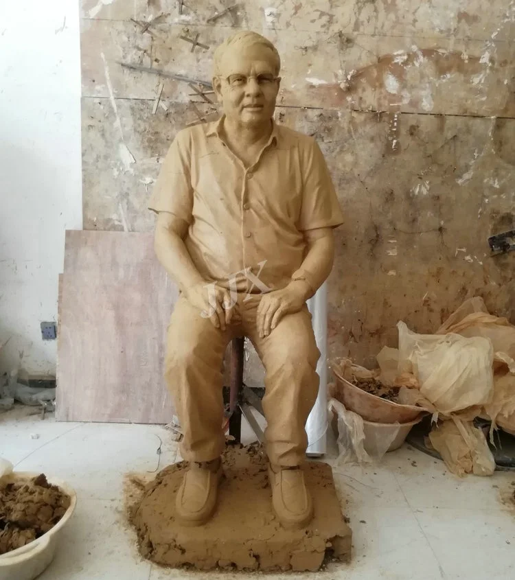 
Life size customized casting bronze sculpture figure portrait statue 