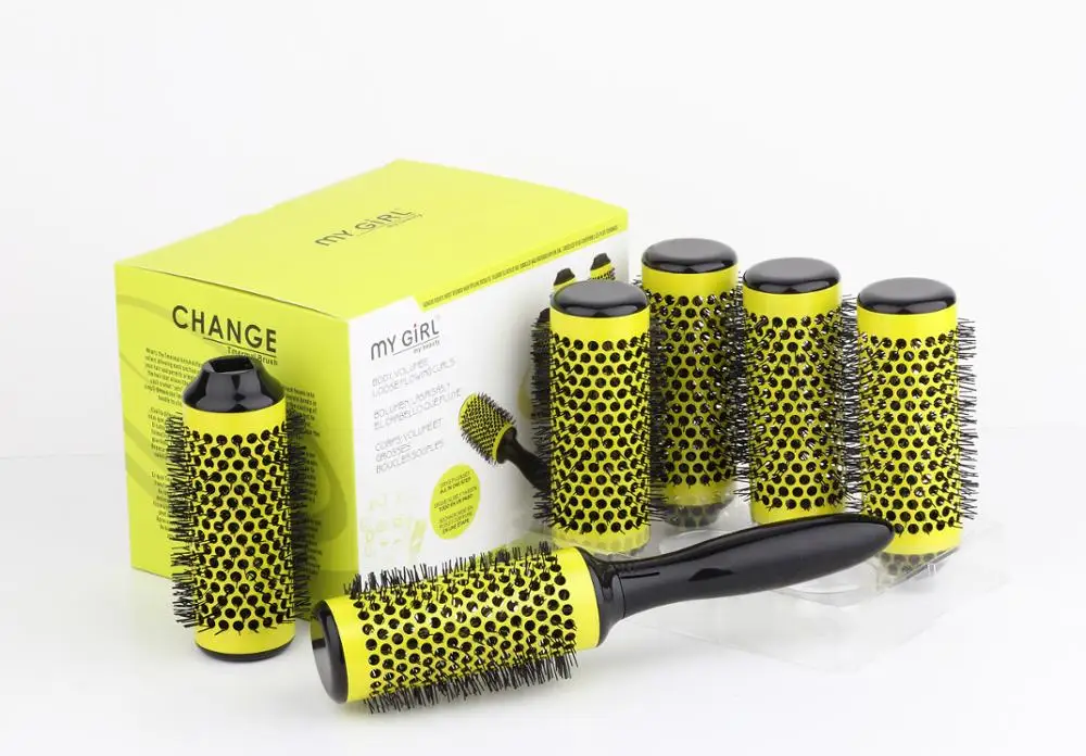 MY GIRL round barrel Anti-Static ceramic hair brush Set