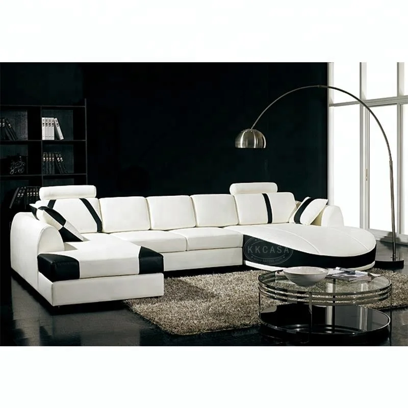 Home Living Room Furniture Modern U L Shaped Couch Fabric Sectional Corner 7 Seater Combination Sofa Set