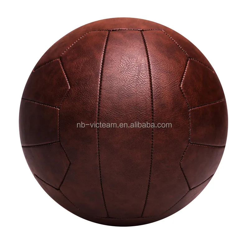 Promotional Brown Antique Leather Retro Soccer Ball Wholesale,Old Fashion Vintage Souvenir Football