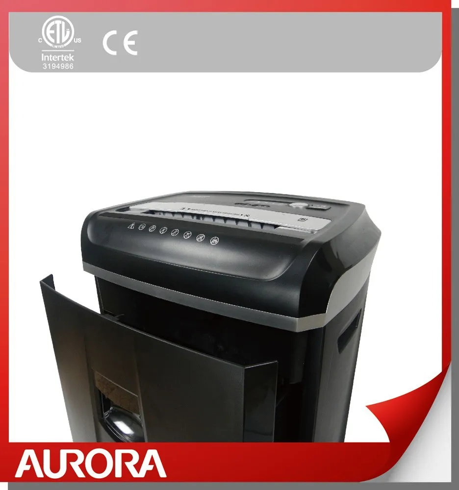 Измельчитель пластиковых бумаг Aurora AS2435CD, 24 листа (A4) поперечной резки 4x38 мм, высокопрочный измельчитель для офиса