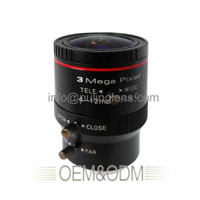 3 megapixels 4-12mm manual aperture zoom lens industrial camera lens C interface 1/2