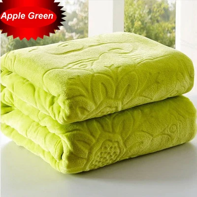 Luxury super soft  king size  embossed flannel bed  sheet emboss mink blanket  for living room