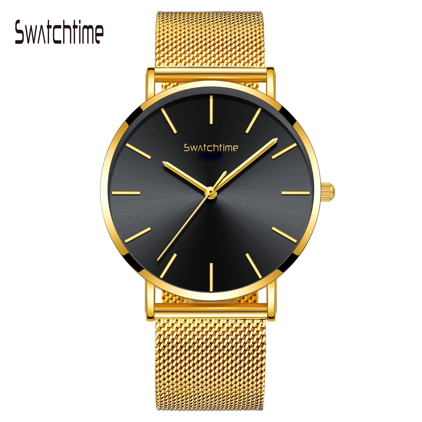 
Drop Shipping Minimalist Stainless Steel Back Japan Movement Europe Stylish Ultra Thin Quartz Watch For Men 