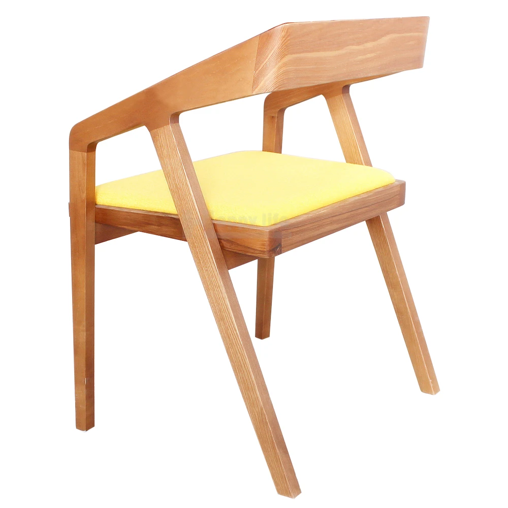 Modern design restaurant wooden chairs with cushion