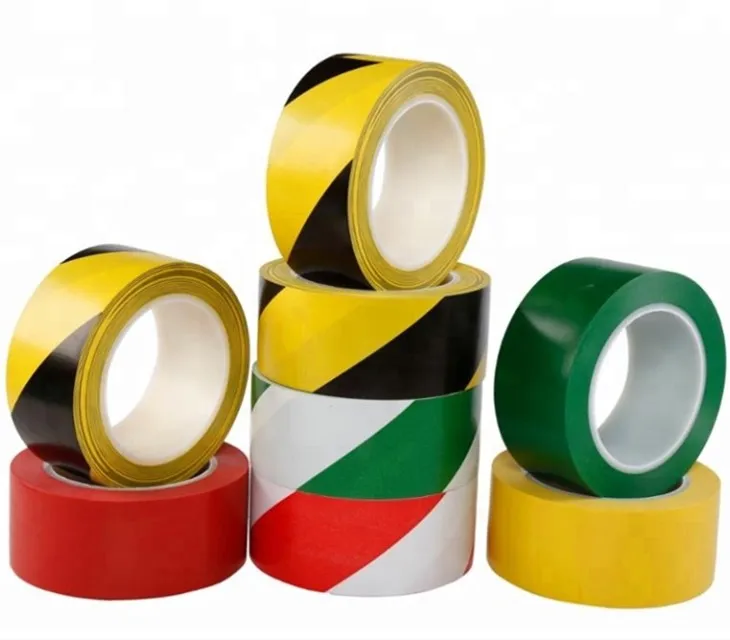 Hot Sale Red White Safety Material PVC floor marking tape