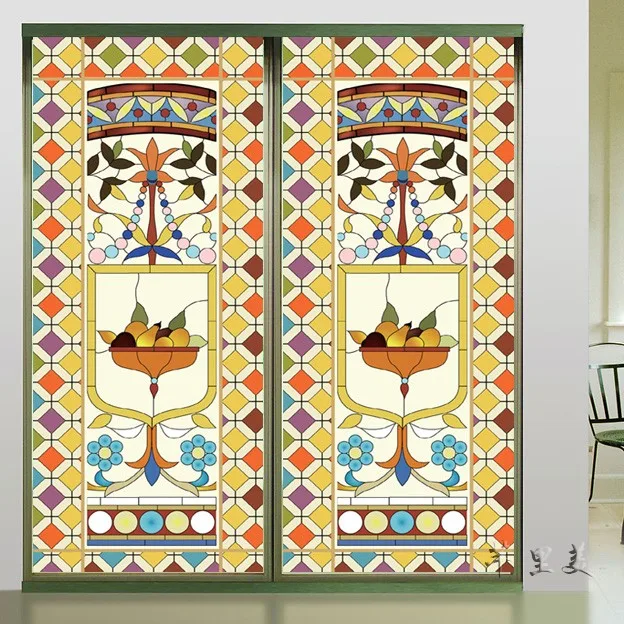 Delicate Glass Paper Printed Window For Decoration