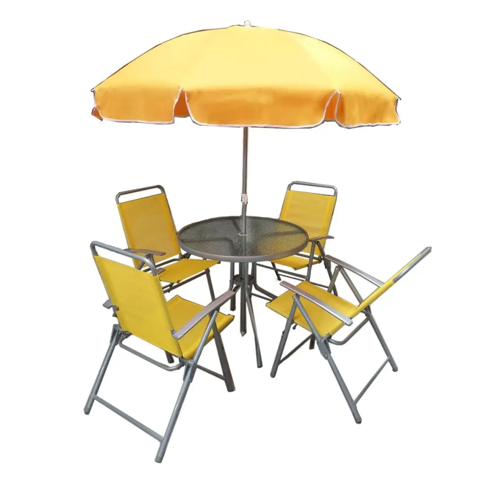 Уличная мебель, 4 шт., Набор садовых столов и стульев с зонтиком, обеденный набор для патио