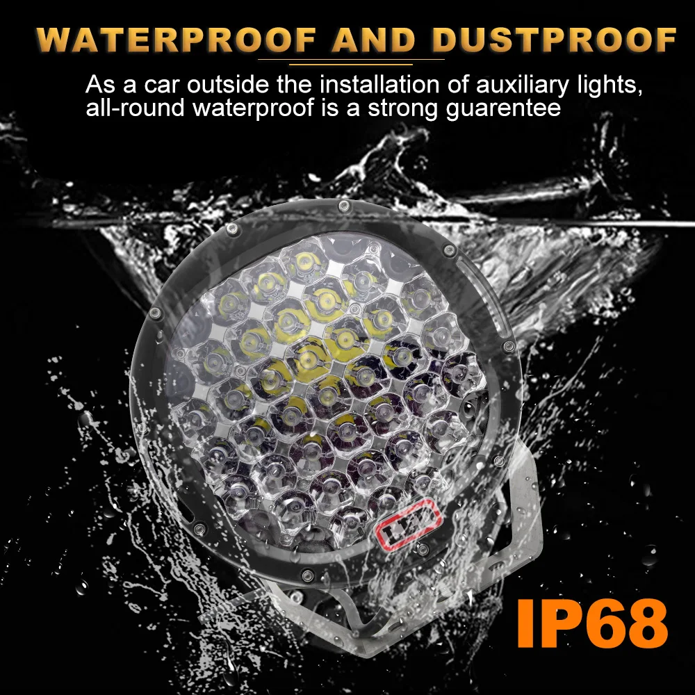 Waterproof Spot Flood Beam 6000K 9 Inch 185w 12V Round New Led Work Light For Car
