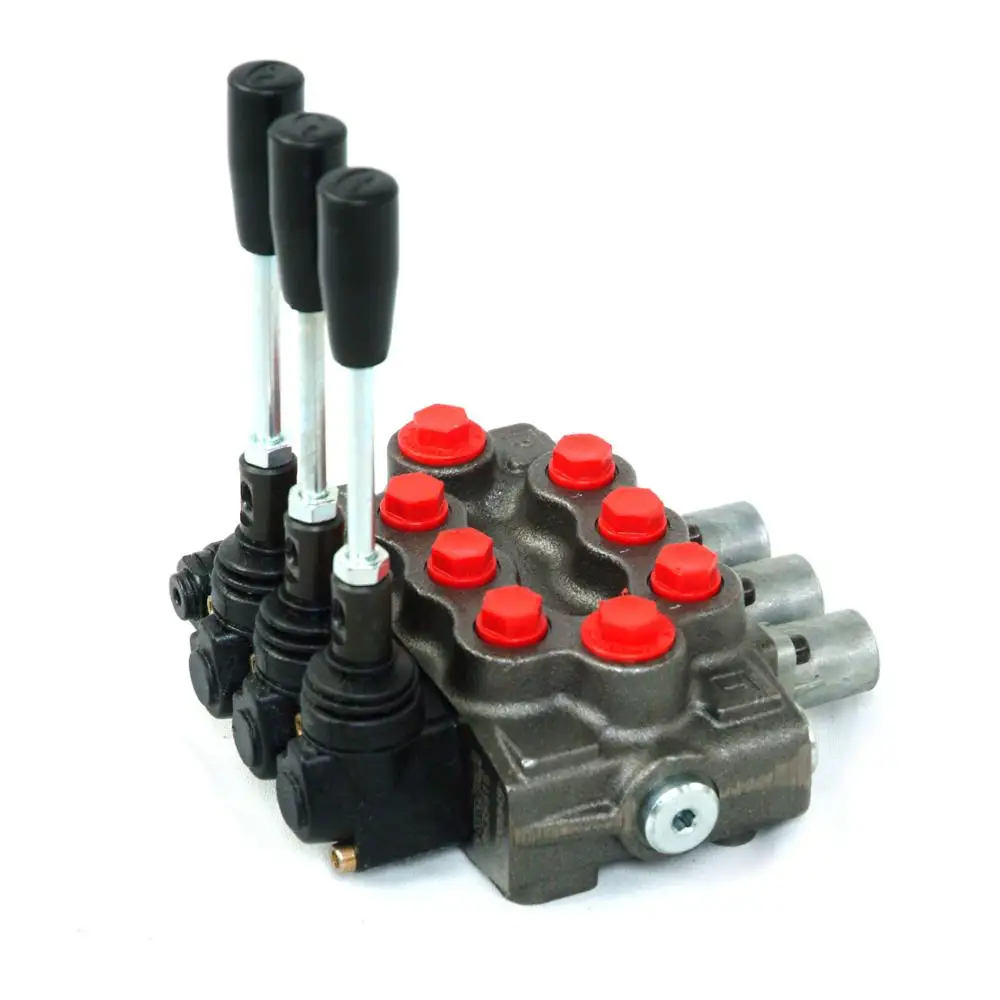 Flow 25 Liters Monoblock Three Spool Hydraulic Valve