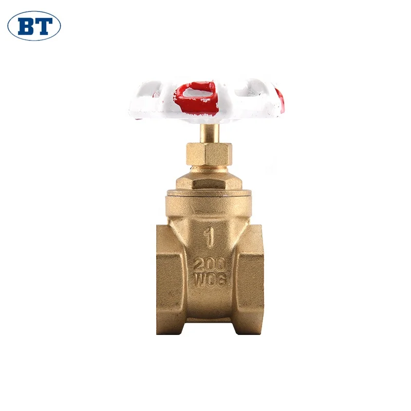 Латунный водяной затвор BT4002 с красной ручкой, 2 дюйма